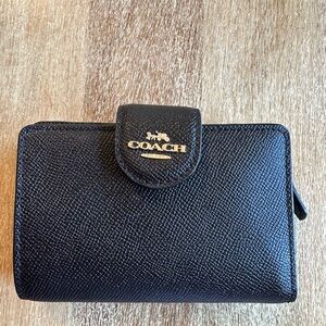 Coach Black Textured Leather Wallet